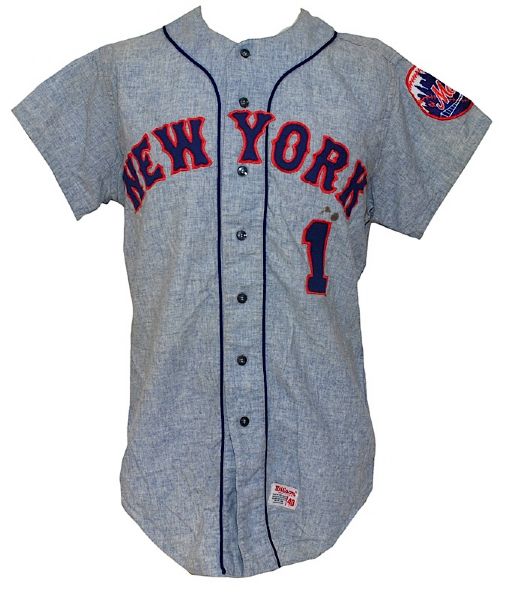 1970 #1 New York Mets Coaches Worn Road Flannel Jersey