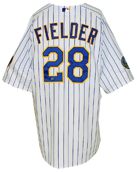 2008 Prince Fielder Milwaukee Brewers Game-Used Friday Night Home Jersey (MLB Hologram) (MEARS A10)