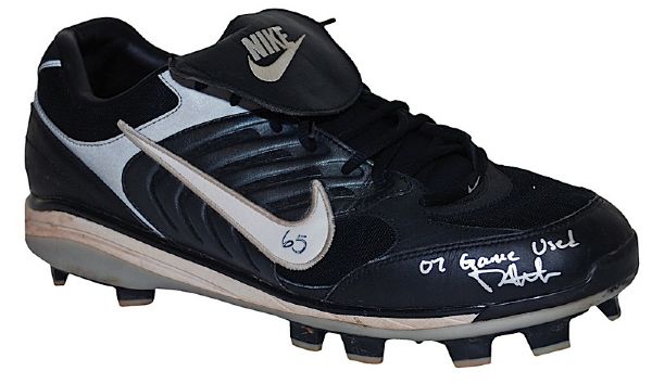 2007 Phil Hughes Rookie NY Yankees Game-Used & Autographed Cleat (Steiner) (JSA)