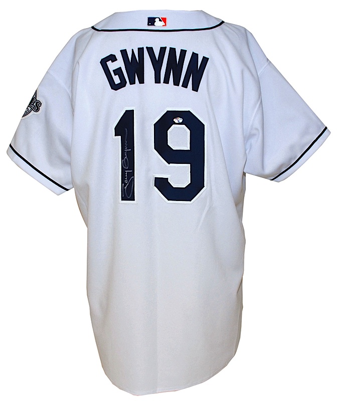 San Diego Padres Tony Gwynn Autographed White Russell Authentic Jersey Size  48 Beckett BAS QR #BH014803