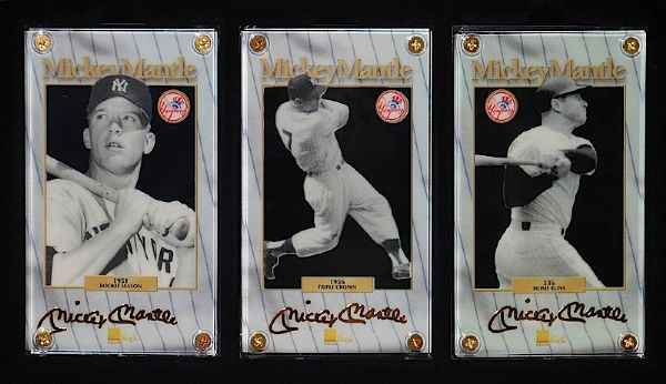 Mickey Mantle NY Yankees 24k Gold Card Set (6)