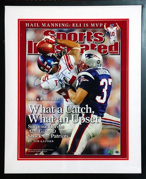 Lot of NY Giants Framed & Autographed Super Bowl XLII 16 x 20 Photos with Osi & Tyree (2) (Steiner) (JSA)