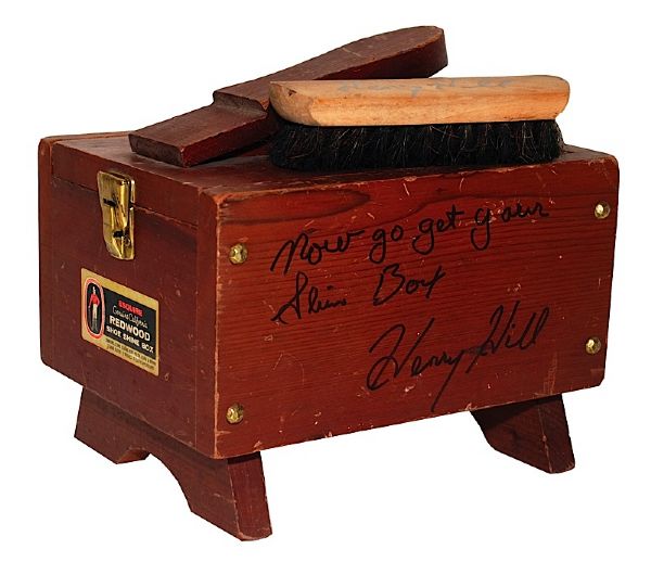 Henry Hill "Goodfellas" Autographed Shine Box & Brush (2) (JSA)