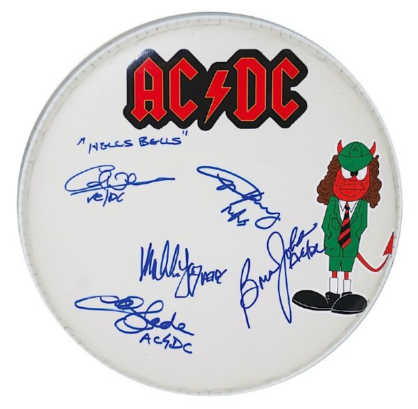 AC/DC Autographed Drum Head (JSA)