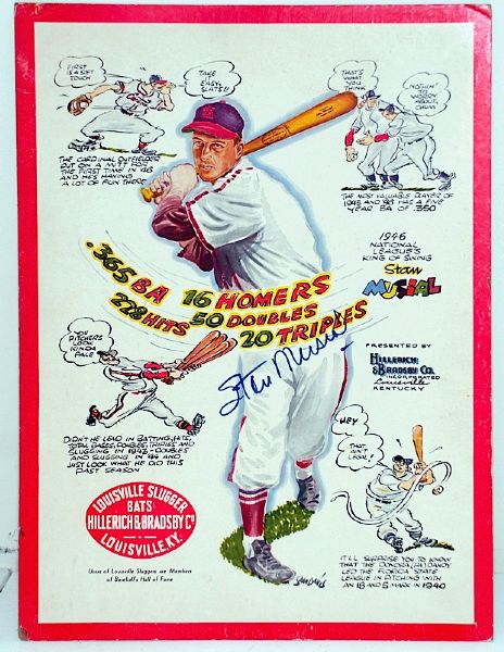 Lot of Hillerich & Bradsby Original Advertisements with Musial, Williams, Vernon & Mize with One Autographed (4) (JSA)