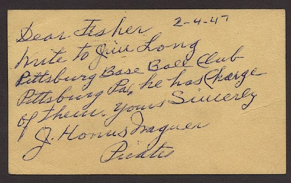 Honus Wagner Autographed Hall of Fame Plaque & Hand-Written Signed Note (2) (JSA)