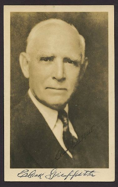 Clark Griffith Autographed Photo (JSA)