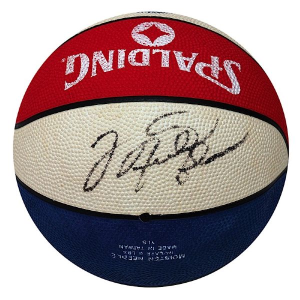 Michael Jordan & David Robinson Autographed Mini Basketball (JSA)