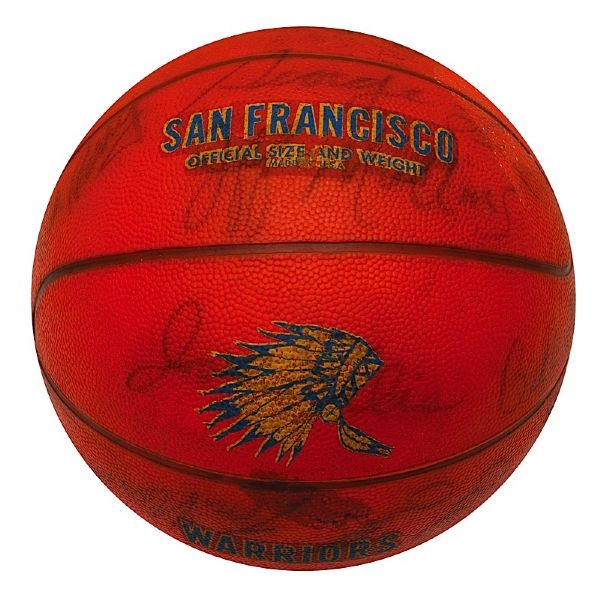 Circa 1973 Nate Thurmonds Golden State Warriors Team Autographed Basketball (JSA)