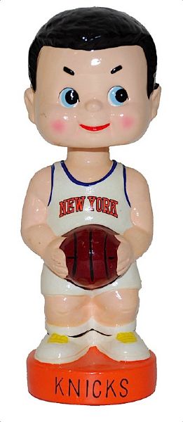 NY Knicks Vintage Bobbin Head Doll Bank Autographed by Dave DeBusschere (JSA)