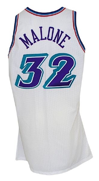 1996-1997 Karl Malone Utah Jazz Game-Used Home Jersey 