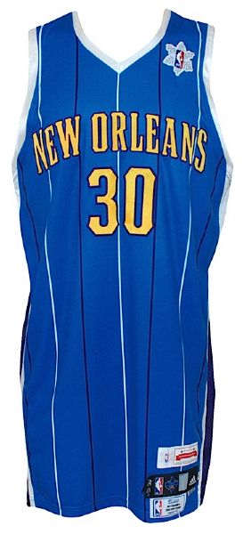 12/25/2008 David West New Orleans Hornets Game-Used Christmas Day Road Jersey (NBA LOA) 