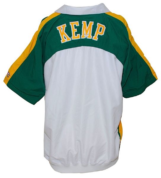 1994-1995 Shawn Kemp Seattle Supersonics Worn Home Warm-Up Uniform (2) 