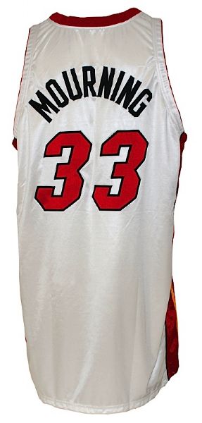 2001-2002 Alonzo Mourning Miami Heat Game-Used Home Jersey 