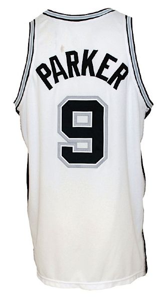 2004-2005 Tony Parker San Antonio Spurs Game-Used Home Jersey (Championship Season) (MEARS LOA) 