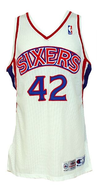 1995-1996 Jerry Stackhouse Rookie Philadelphia 76ers Game-Used Home Jersey 