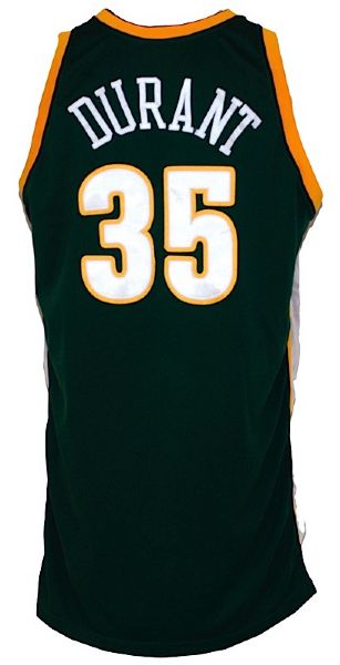 2007-2008 Kevin Durant Rookie Seattle Sonics Game-Used Road Jersey