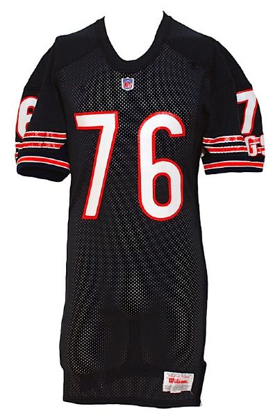 Early 1990s Steve "Mongo" McMichael Chicago Bears Game-Used Home Jersey (Team Repairs) 