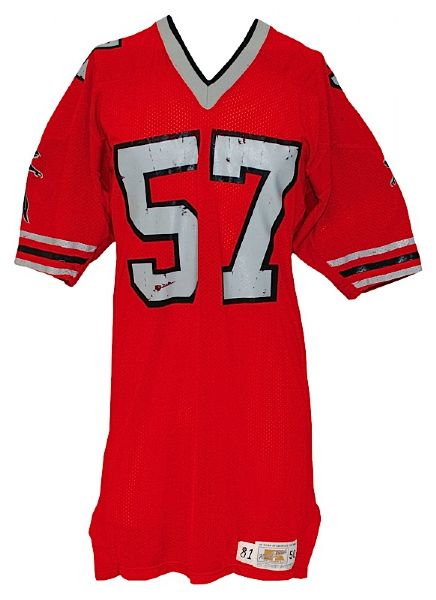 1981 Jeff Van Note Atlanta Falcons Game-Used Home Jersey (Team Repairs)