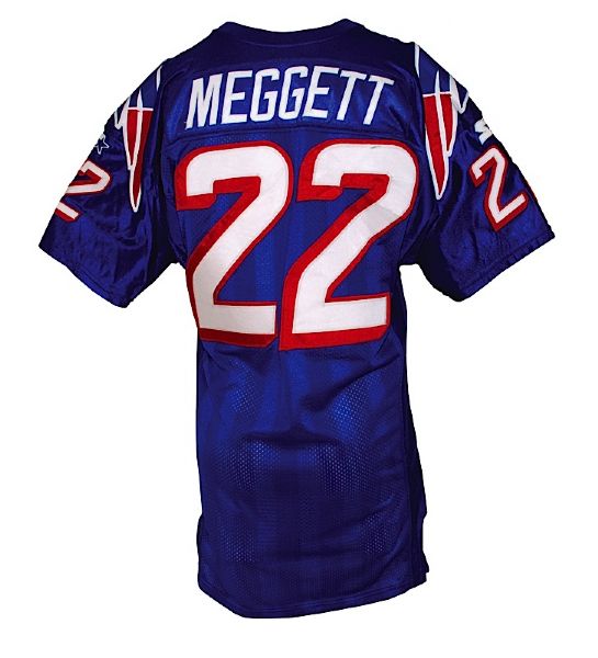 1997 Dave Meggett New England Patriots Game-Used Home Jersey (Team Repairs)