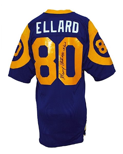 1988 Henry Ellard Los Angeles Rams Game-Used & Autographed Home Jersey (JSA) (Team Repairs)