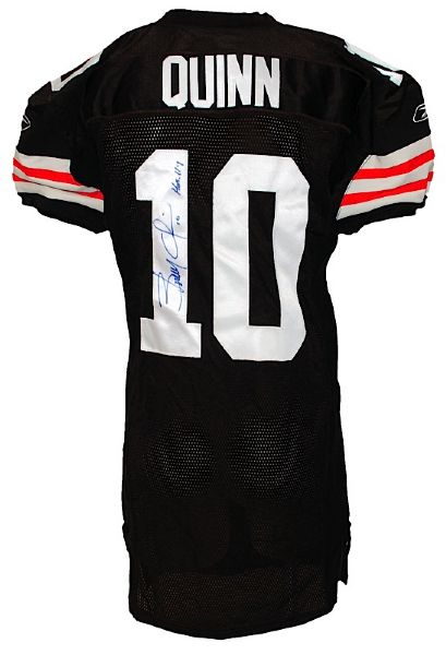 2008 Brady Quinn Cleveland Browns Game-Used & Autographed Home Jersey (JSA) (JO Sports LOA) 
