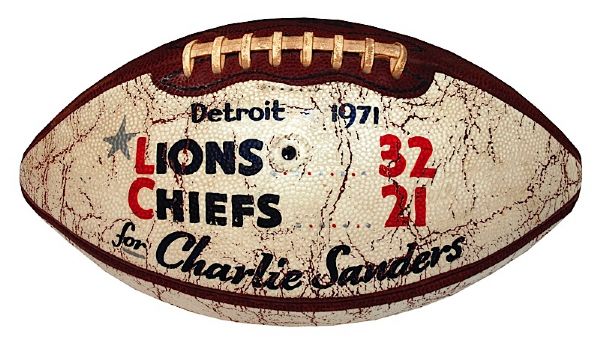 1971 Charlie Sanders Detroit Lions Game Ball