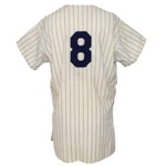 1956 Yogi Berra New York Yankees Game-Used Home Pinstripe Jersey Worn in Don Larsens World Series Perfect Game (Photomatch) 