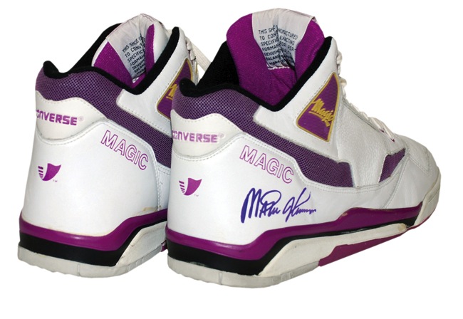 Early 1980's Magic Johnson Game Worn Shoes - From Family of Sandy, Lot  #80281