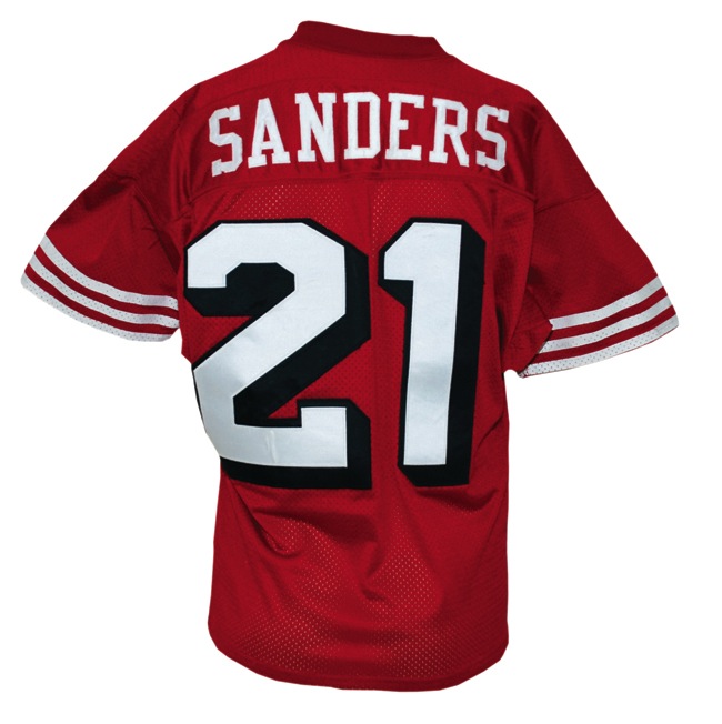 Lot Detail - 9/25/1994 Deion Sanders San Francisco 49ers Game-Used Home  Jersey (Championship Season) (Photomatch)