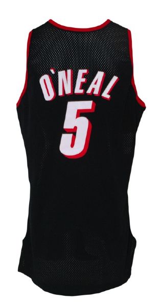 1996-97 Jermaine ONeal Portland Trailblazers Game-Used Rookie Road Jersey