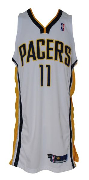 Lot of five Game-Used Home Indiana Pacers Jerseys (Daniels, ONeal, Tinsley, Bender, Croshere)