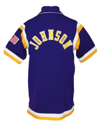 1990-1991 Earvin “Magic” Johnson Los Angeles Lakers Worn Warm-Up Jacket with Pants (2)