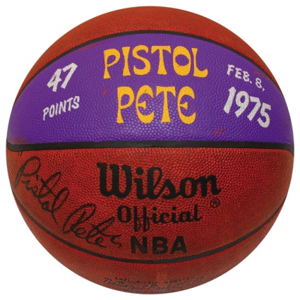 February 8th, 1975 Signed Pete Maravich 47 Point Game Ball (JSA) (Additional LOA)