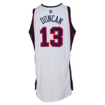 2004 Tim Duncan USA Olympic Game-Used Home Jersey 
