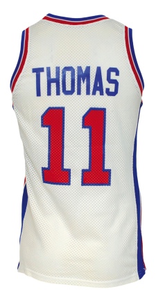1989-1990 Isiah Thomas Detroit Pistons Game-Used Home Jersey 