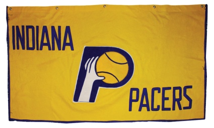 Indiana Pacers 4 x 6 ABA banner hung in Market Square Arena 