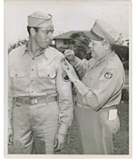 Joe DiMaggios WWII Uniform Patches and Photo (Family LOA)