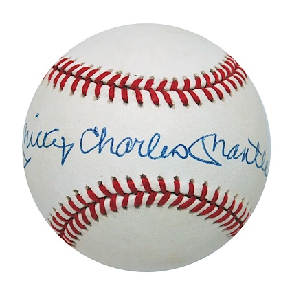 Mickey Charles Mantle Full Name Autographed Baseball (JSA)