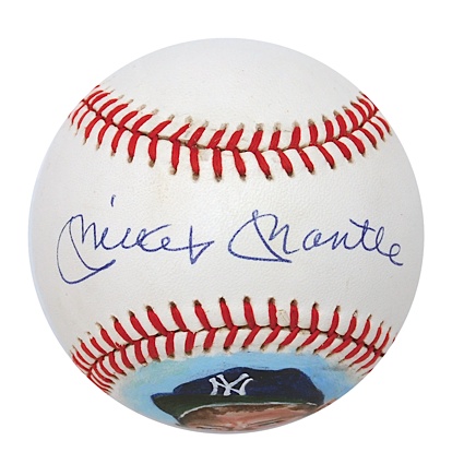 1990 Signed Mickey Mantle Jolene Jessie Portrait Baseball (JSA)