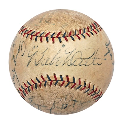 1929 New York Yankees Team Signed Baseball (JSA) 