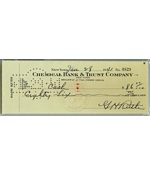 Babe Ruth Signed and Encapsulated Bank Check (Graded MINT 9) (JSA)
