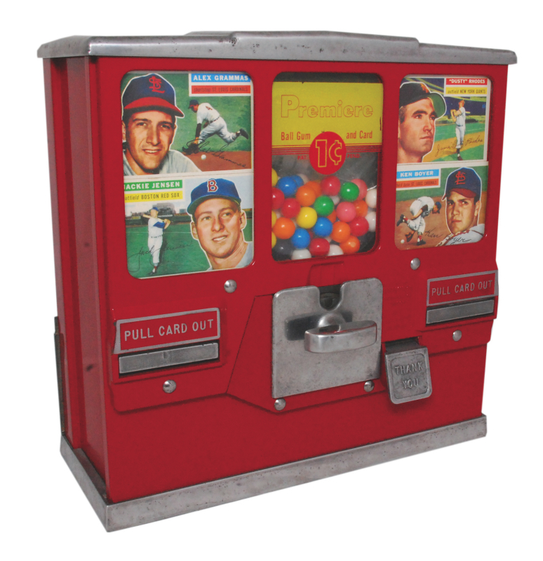 1950’s Baseball Card Gumball Vending Machine