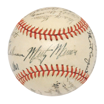 1943 St. Louis Cardinals Team Autographed Baseball (World Series Year) (JSA)