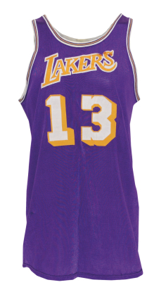 1968-1969 Wilt Chamberlain LA Lakers Playoffs Game-Used Road Jersey (Team Repairs) (Photomatch) (NBA Finals Year)
