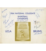 1964 UCLA Bruins NCAA Championship Team Autographed Program & John Wooden Autographed and Inscribed Photo to Lynn Shackelford (2) (Shackelford Collection) (JSA)