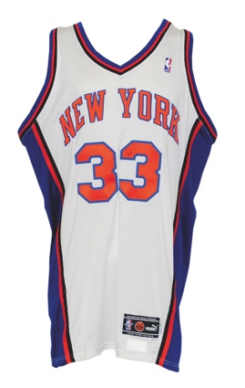 1999-2000 Patrick Ewing NY Knicks Game-Used & Autographed Home Jersey (JSA)