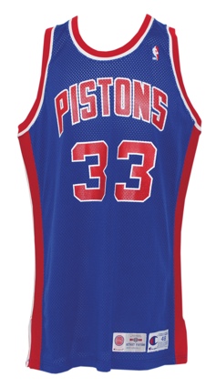 1994-95 Grant Hill Rookie Detroit Pistons Game-Used Road Uniform (2) (ROY Season)