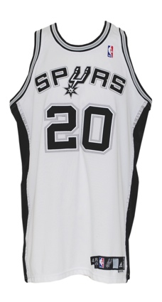 2007-08 Manu Ginobili San Antonio Spurs Game-Used & Autographed Home Jersey (JSA)