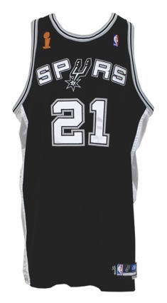 2004-05 Tim Duncan San Antonio Spurs NBA Finals Game-Used Road Jersey (Championship Season)